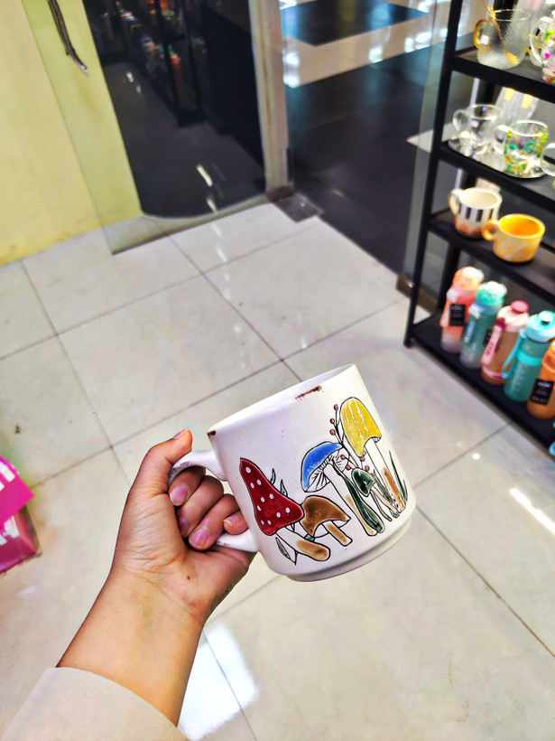 ماگ طرح قارچ رنگارنگ برجسته سرامیک وارداتی